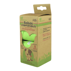 BOLSAS SANITARIAS BIODEGRADABLES 8 ROLLOS 120 BOLSAS