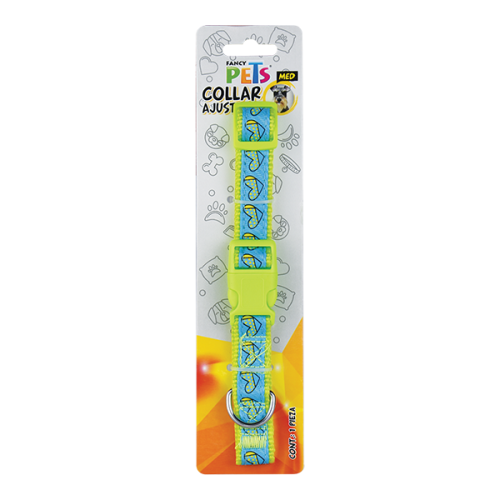 COLLAR MEDIANO DE NYLON CON LISTON BORDADO
