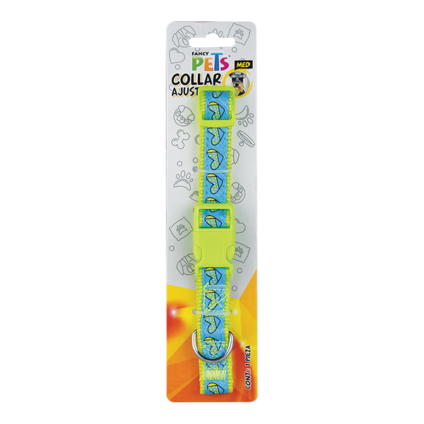 COLLAR MEDIANO DE NYLON CON LISTON BORDADO
