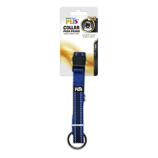 COLLAR CHICO CON ULTRA GRIP Y BANDAS REFLEJANTES AZUL