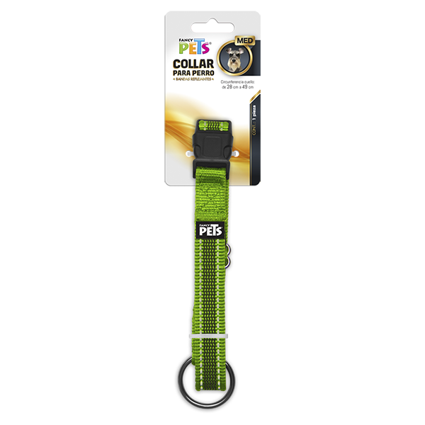 COLLAR MEDIANO CON ULTRA GRIP Y BANDAS REFLEJANTES VERDE