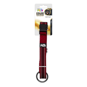 COLLAR GRANDE CON ULTRA GRIP Y BANDAS REFLEJANTES ROJO
