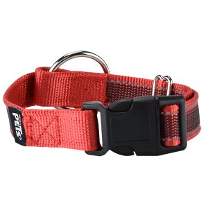 COLLAR GRANDE CON ULTRA GRIP Y BANDAS REFLEJANTES ROJO