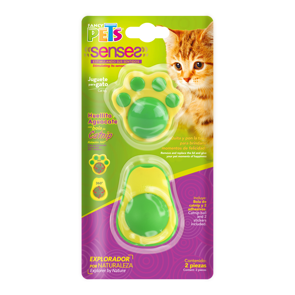 JUGUETES C/BOLA DE CATNIP P/GATO 2 PZAS