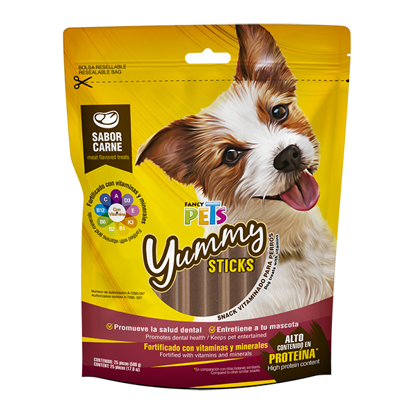 FL4504_001 YUMMY STICKS CARNE 25 PZ - 500G