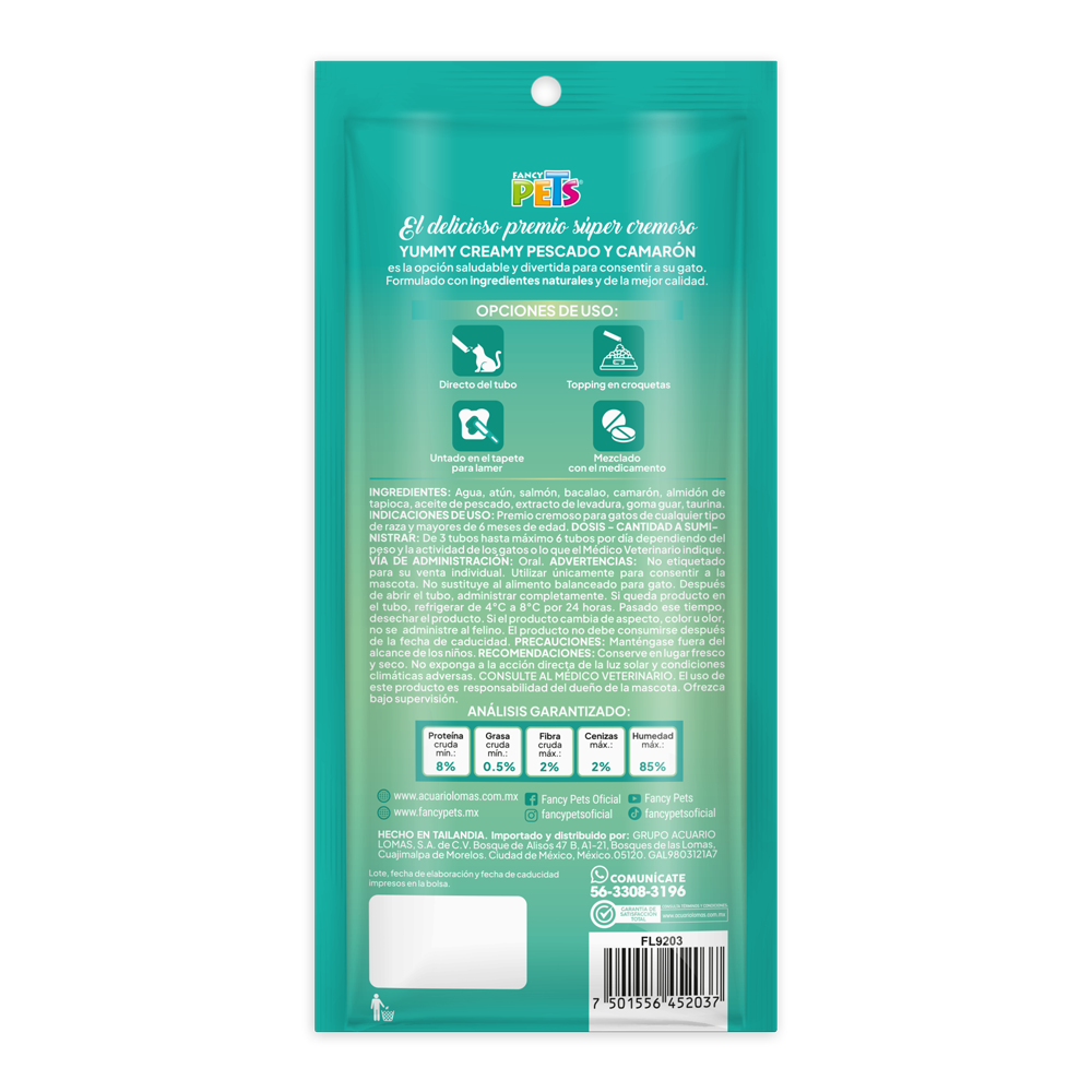 YUMMY CREAMY P/GATO PESCADO Y CAMARON