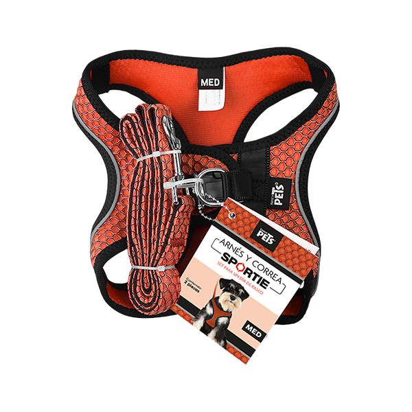 FL9555 SET ARNES Y CORREA SPORTIE MED NARANJA