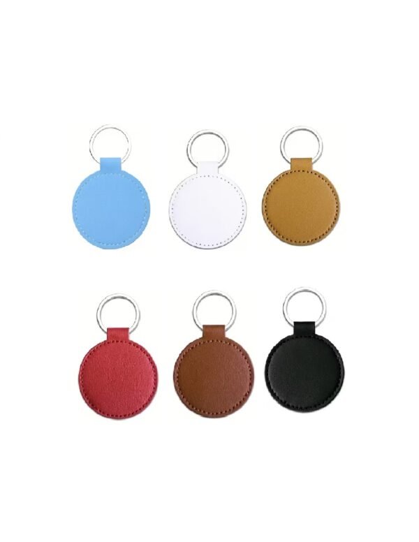 Llaveros de Cuero Sintético Circular Premium Grabable