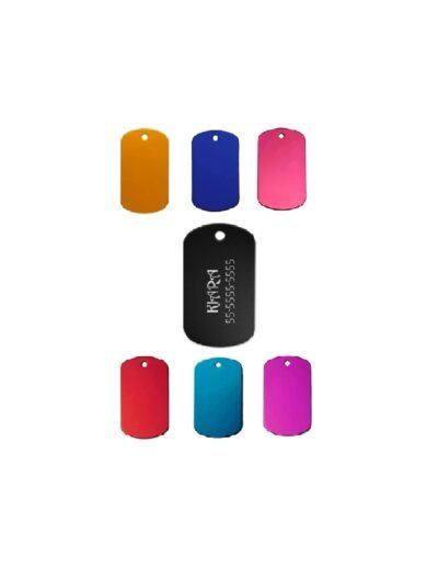 Placa Grabable Rectangulo Grande para Identificación Perros y Gatos | Varios Colores