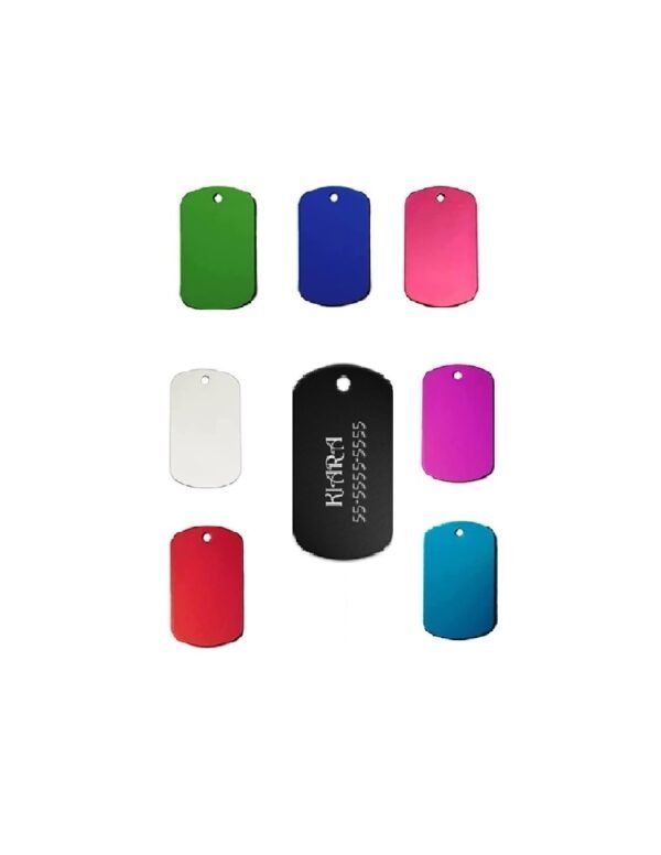 Placa Grabable Rectangulo Mediano para Identificación Perros y Gatos | Varios Colores