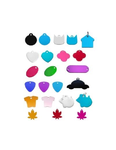 Placa Grabable Varios Modelos para Identificación Perro - Gato | Varios Colores y Tamaños