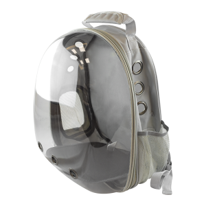 MOCHILA TRANSPARENTE PARA MASCOTAS GRIS