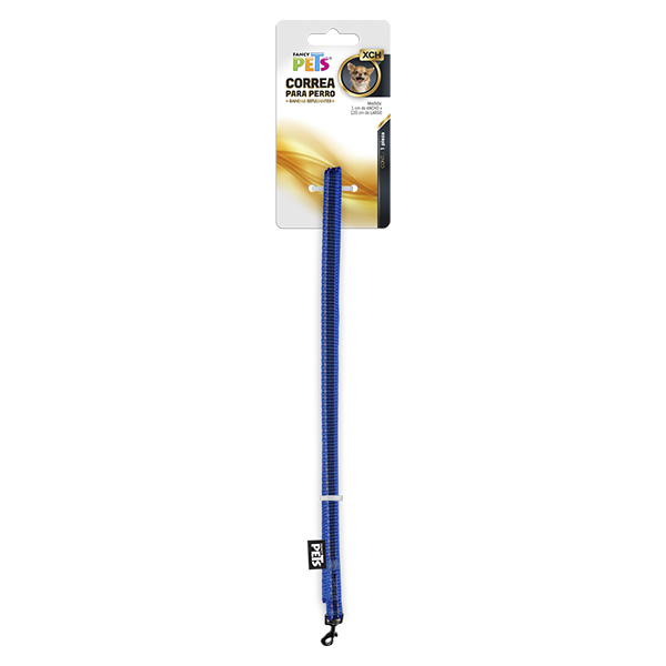 CORREA XCH C/ULTRA GRIP Y BANDAS REFLEJANTES AZUL