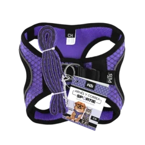 Set Arnés y Correa para Perro Sportie Chico Violeta Fancy Pets