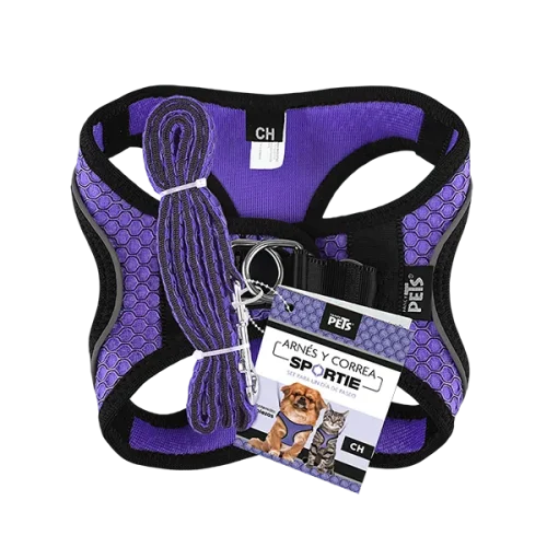 Set Arnés y Correa para Perro Sportie Chico Violeta Fancy Pets