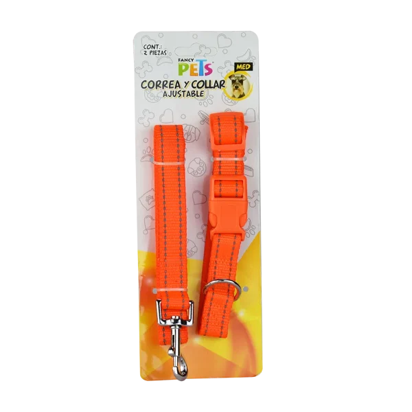 Collar con Correa y Bandas Reflejantes Mediano Fancy Pets - vista 1