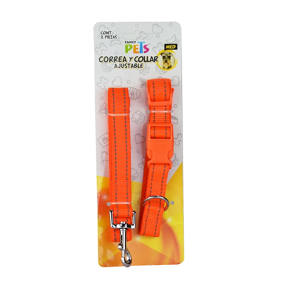 Collar con Correa y Bandas Reflejantes Mediano Fancy Pets - vista 1